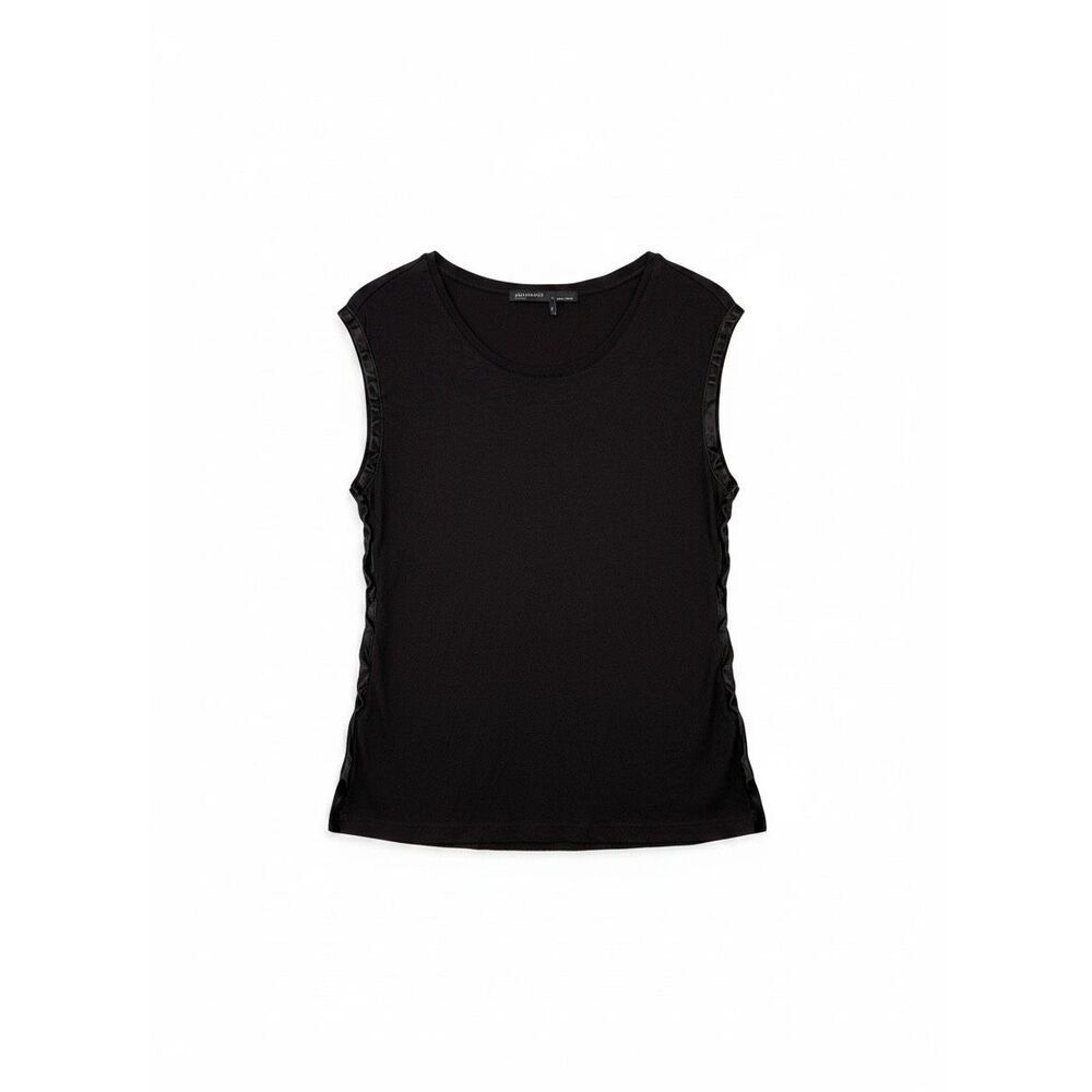 ALLSAINTS Lamb Leather Trim Sleeveless Top Size Medium Brown
